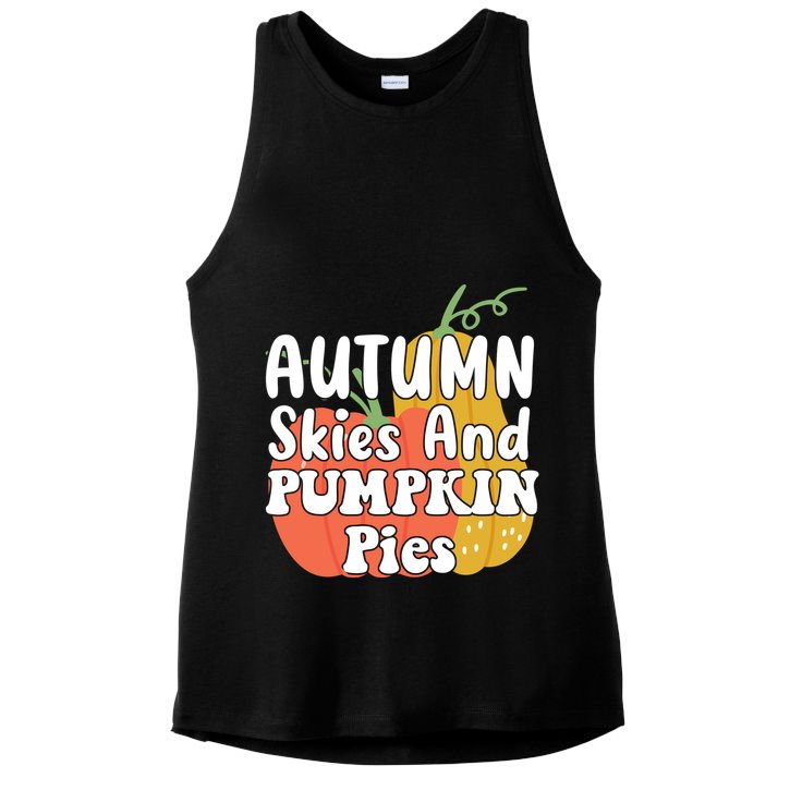 Autumn Skies And Pumpkin Pies Cute Ladies PosiCharge Tri-Blend Wicking Tank