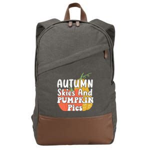 Autumn Skies And Pumpkin Pies Cute Cotton Canvas Backpack