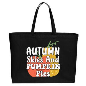 Autumn Skies And Pumpkin Pies Cute Cotton Canvas Jumbo Tote