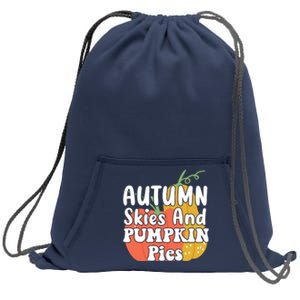 Autumn Skies And Pumpkin Pies Cute Sweatshirt Cinch Pack Bag