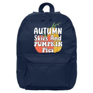 Autumn Skies And Pumpkin Pies Cute 16 in Basic Backpack