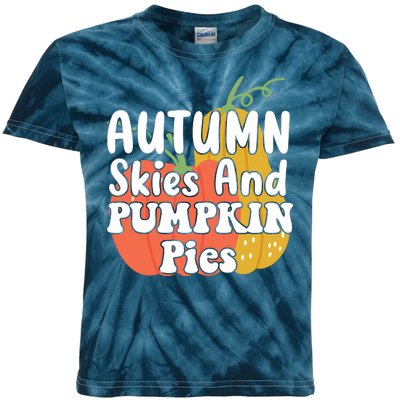 Autumn Skies And Pumpkin Pies Cute Kids Tie-Dye T-Shirt