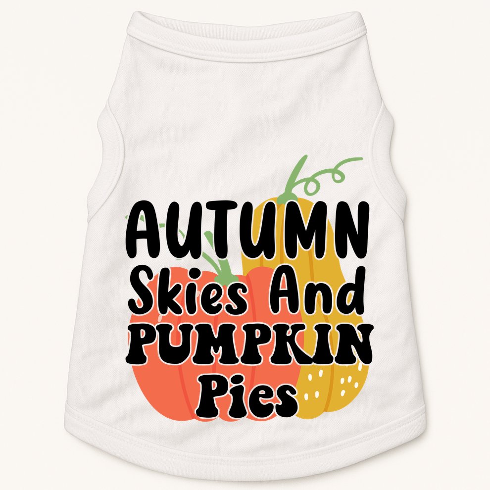 Autumn Skies And Pumpkin Pies Cute Doggie Tank