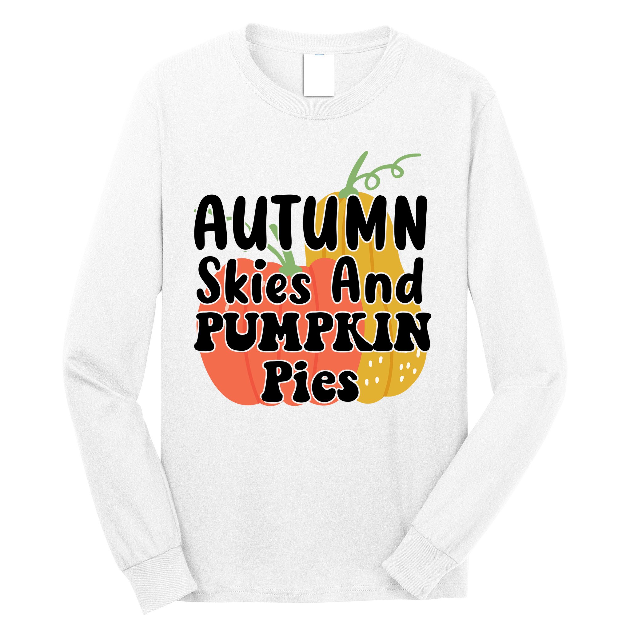 Autumn Skies And Pumpkin Pies Cute Long Sleeve Shirt