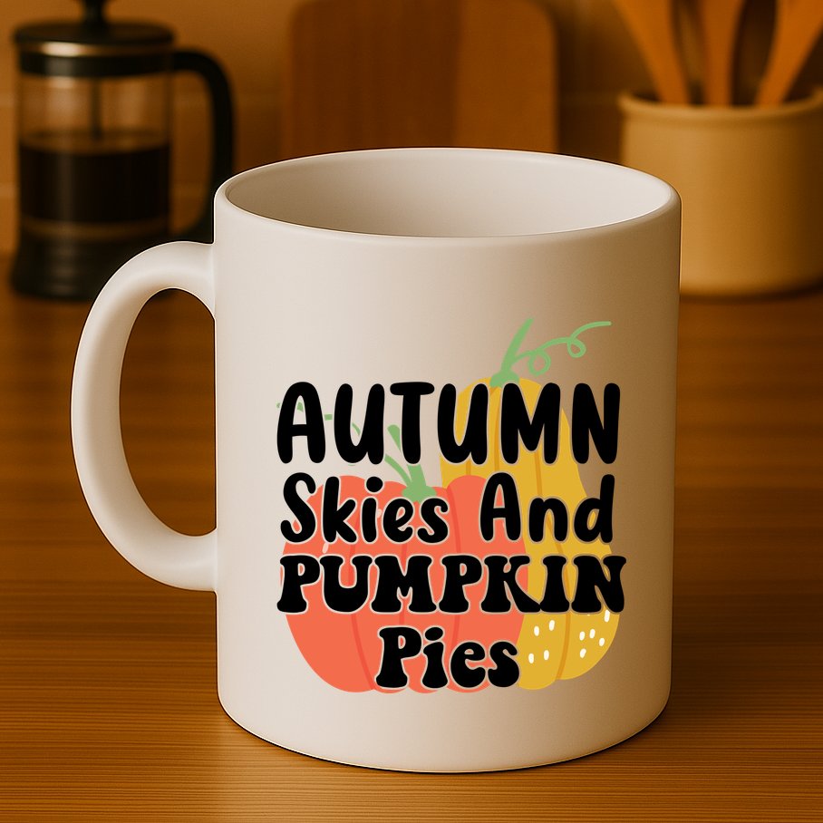 Autumn Skies And Pumpkin Pies Cute Mug