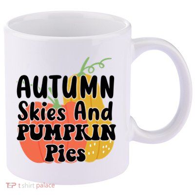 Autumn Skies And Pumpkin Pies Cute 11oz C Handle Ceramic Mug