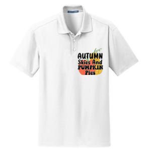 Autumn Skies And Pumpkin Pies Cute Dry Zone Grid Polo