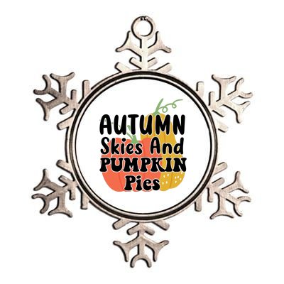 Autumn Skies And Pumpkin Pies Cute Metallic Star Ornament