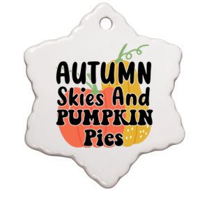 Autumn Skies And Pumpkin Pies Cute Ceramic Star Ornament