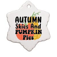 Autumn Skies And Pumpkin Pies Cute Ceramic Star Ornament