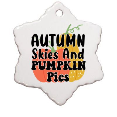 Autumn Skies And Pumpkin Pies Cute Ceramic Star Ornament