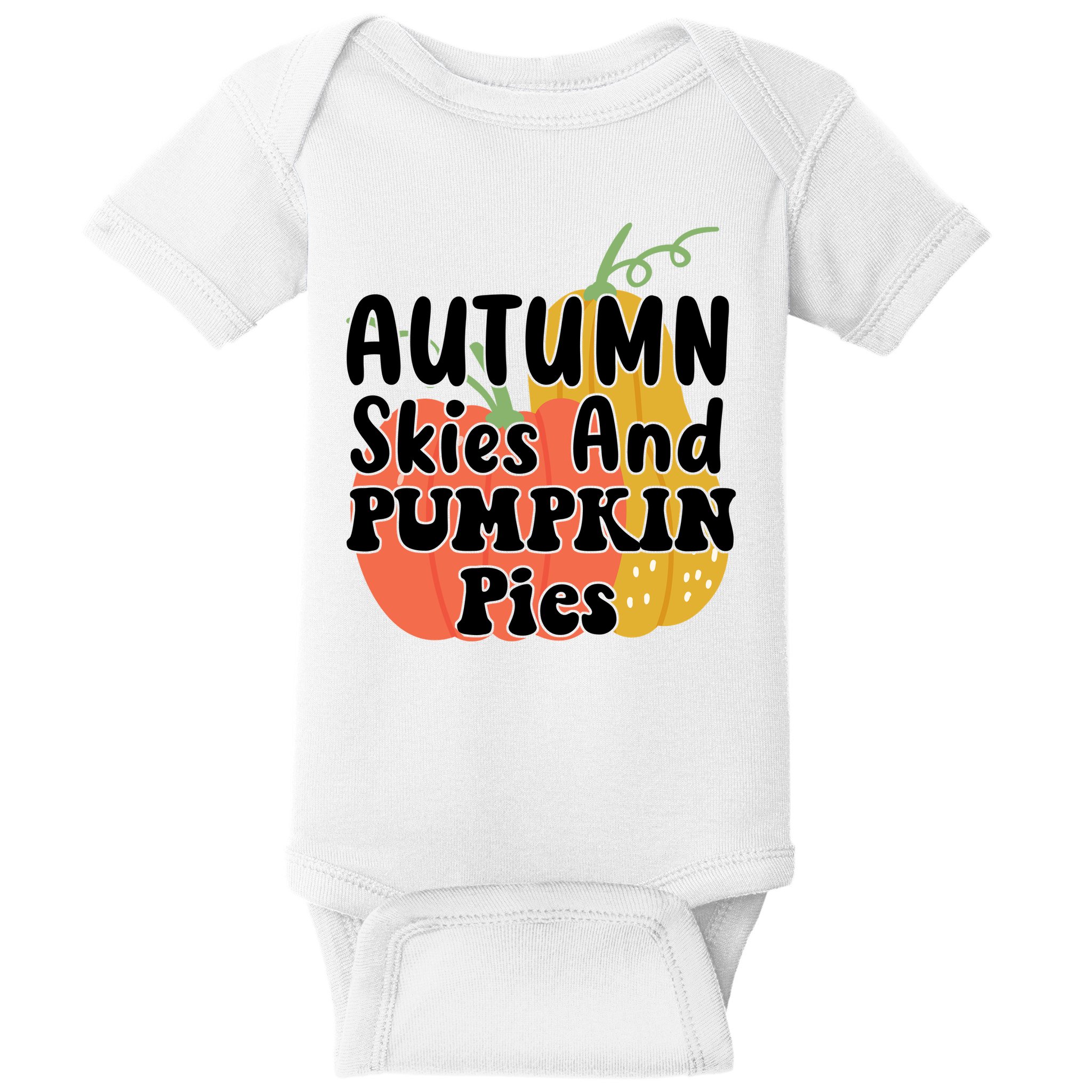 Autumn Skies And Pumpkin Pies Cute Baby Bodysuit