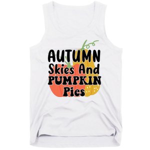 Autumn Skies And Pumpkin Pies Cute Tank Top