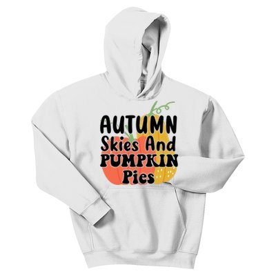 Autumn Skies And Pumpkin Pies Cute Kids Hoodie