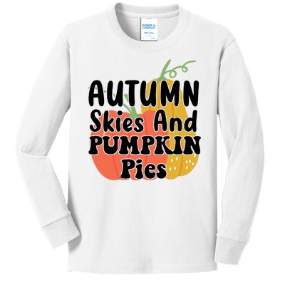 Autumn Skies And Pumpkin Pies Cute Kids Long Sleeve Shirt