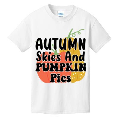 Autumn Skies And Pumpkin Pies Cute Kids T-Shirt