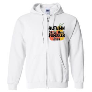 Autumn Skies And Pumpkin Pies Cute Full Zip Hoodie