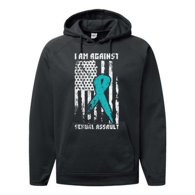 Against Sexual Assault American Flag Performance Fleece Hoodie