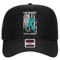 Against Sexual Assault American Flag High Crown Mesh Back Trucker Hat