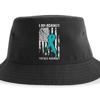 Against Sexual Assault American Flag Sustainable Bucket Hat