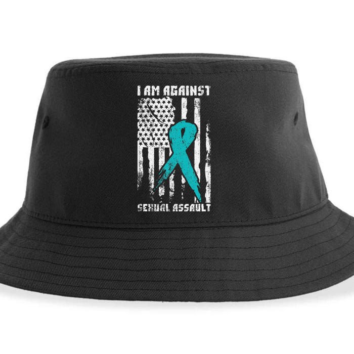 Against Sexual Assault American Flag Sustainable Bucket Hat