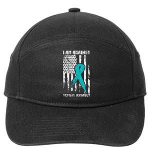 Against Sexual Assault American Flag 7-Panel Snapback Hat