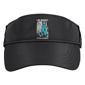 Against Sexual Assault American Flag Adult Drive Performance Visor