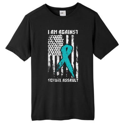 Against Sexual Assault American Flag Tall Fusion ChromaSoft Performance T-Shirt