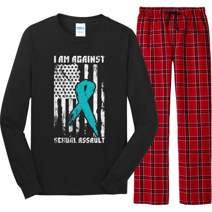 Against Sexual Assault American Flag Long Sleeve Pajama Set