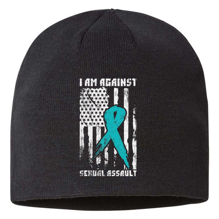 Against Sexual Assault American Flag Sustainable Beanie