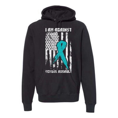 Against Sexual Assault American Flag Premium Hoodie