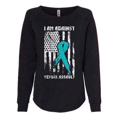 Against Sexual Assault American Flag Womens California Wash Sweatshirt