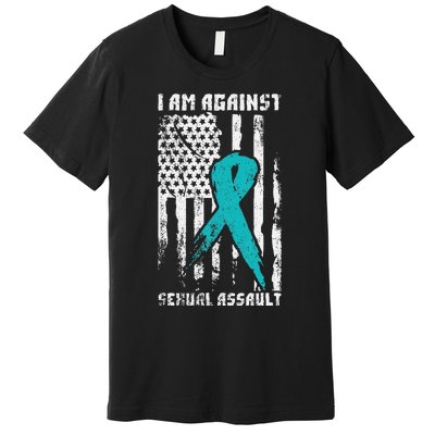 Against Sexual Assault American Flag Premium T-Shirt