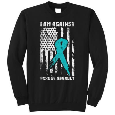 Against Sexual Assault American Flag Tall Sweatshirt