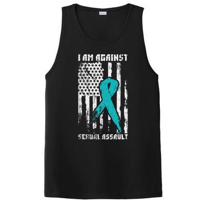 Against Sexual Assault American Flag PosiCharge Competitor Tank