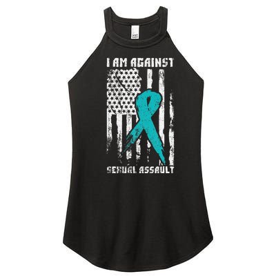 Against Sexual Assault American Flag Women’s Perfect Tri Rocker Tank