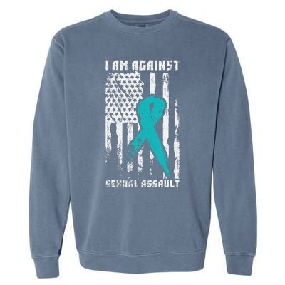 Against Sexual Assault American Flag Garment-Dyed Sweatshirt