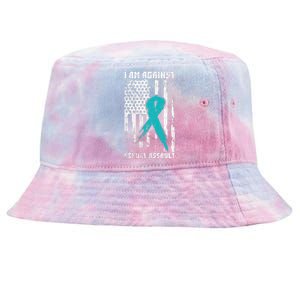 Against Sexual Assault American Flag Tie-Dyed Bucket Hat