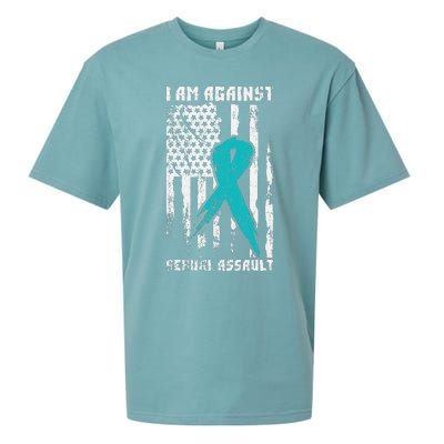 Against Sexual Assault American Flag Sueded Cloud Jersey T-Shirt