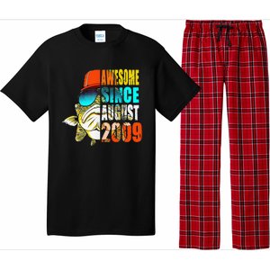 Awesome Since August 2009 Fishing 10th Birthday Gift Pajama Set