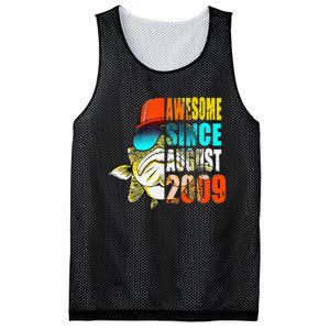 Awesome Since August 2009 Fishing 10th Birthday Gift Mesh Reversible Basketball Jersey Tank