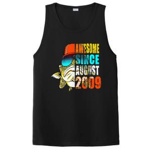 Awesome Since August 2009 Fishing 10th Birthday Gift PosiCharge Competitor Tank