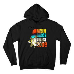 Awesome Since August 2009 Fishing 10th Birthday Gift Tall Hoodie