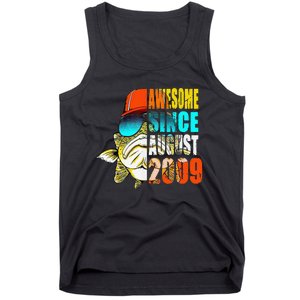 Awesome Since August 2009 Fishing 10th Birthday Gift Tank Top