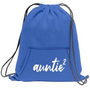 Auntie Squared Aunt Of Two Funny Mothers Day Auntie Gift Sweatshirt Cinch Pack Bag