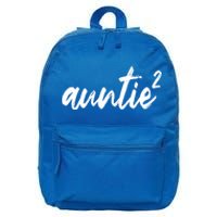 Auntie Squared Aunt Of Two Funny Mothers Day Auntie Gift 16 in Basic Backpack