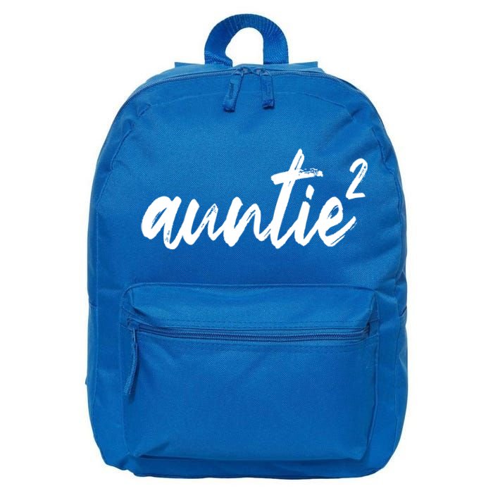 Auntie Squared Aunt Of Two Funny Mothers Day Auntie Gift 16 in Basic Backpack