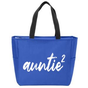 Auntie Squared Aunt Of Two Funny Mothers Day Auntie Gift Zip Tote Bag