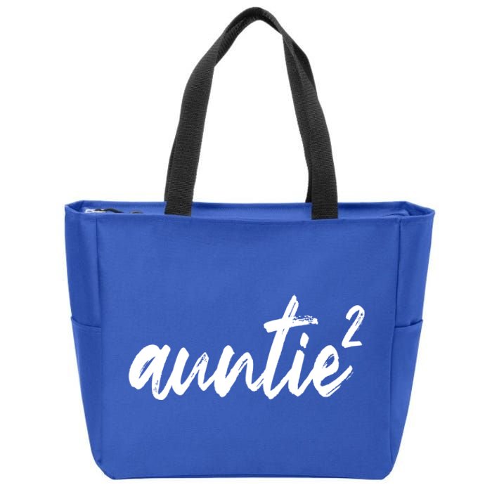 Auntie Squared Aunt Of Two Funny Mothers Day Auntie Gift Zip Tote Bag