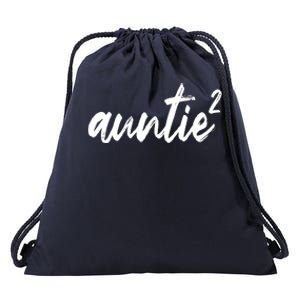 Auntie Squared Aunt Of Two Funny Mothers Day Auntie Gift Drawstring Bag